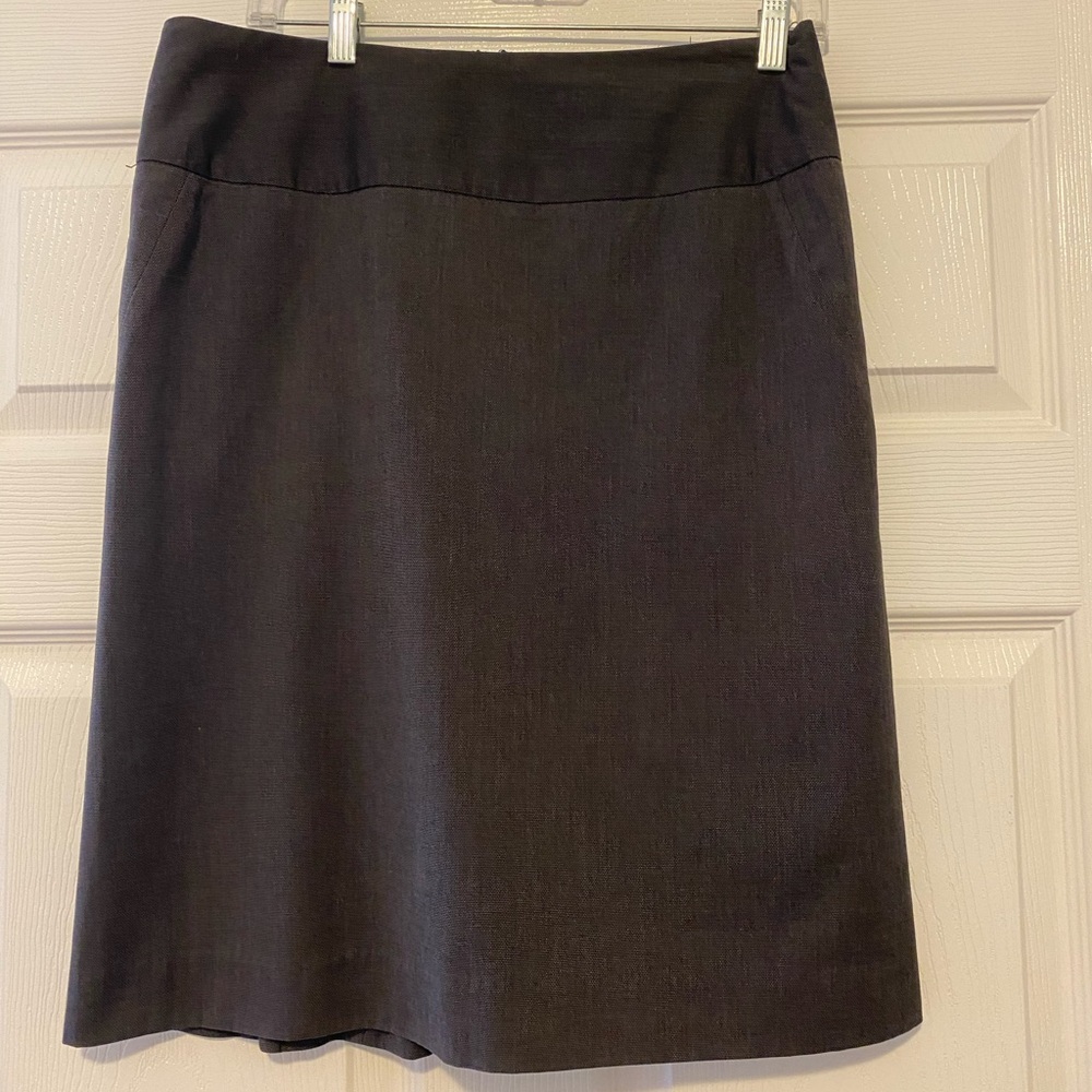 BANANA REPUBLIC Womens A-Line Skirt Solid Dark Gray 6 knee length